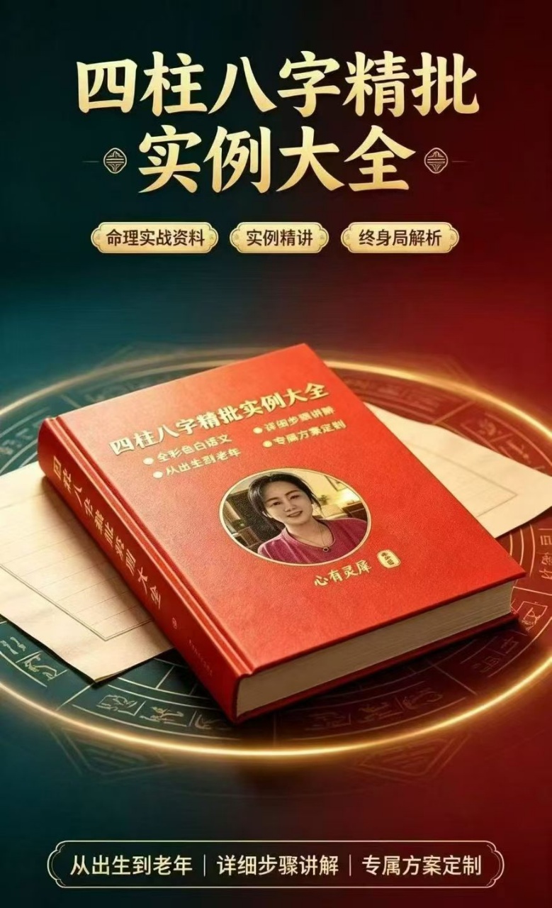 【四柱八字】心有灵犀八字化解，批命详细步骤讲解《四柱八字精批实例大全》全彩色白话文详细步骤讲解从出生到老年专属方案定制258页 电子版