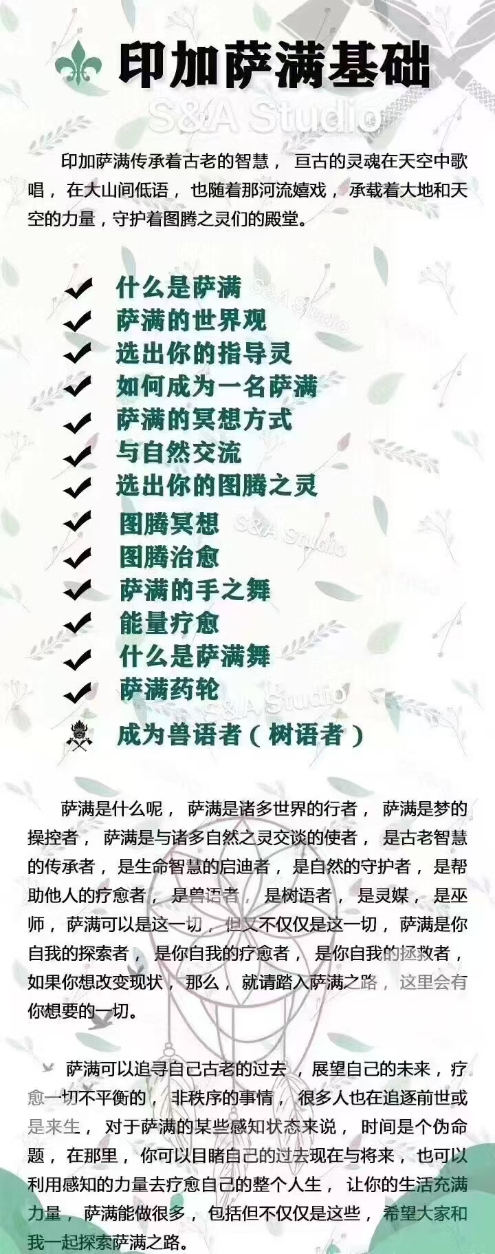 【萨满课程】印加萨满高阶，送初阶+中阶进阶