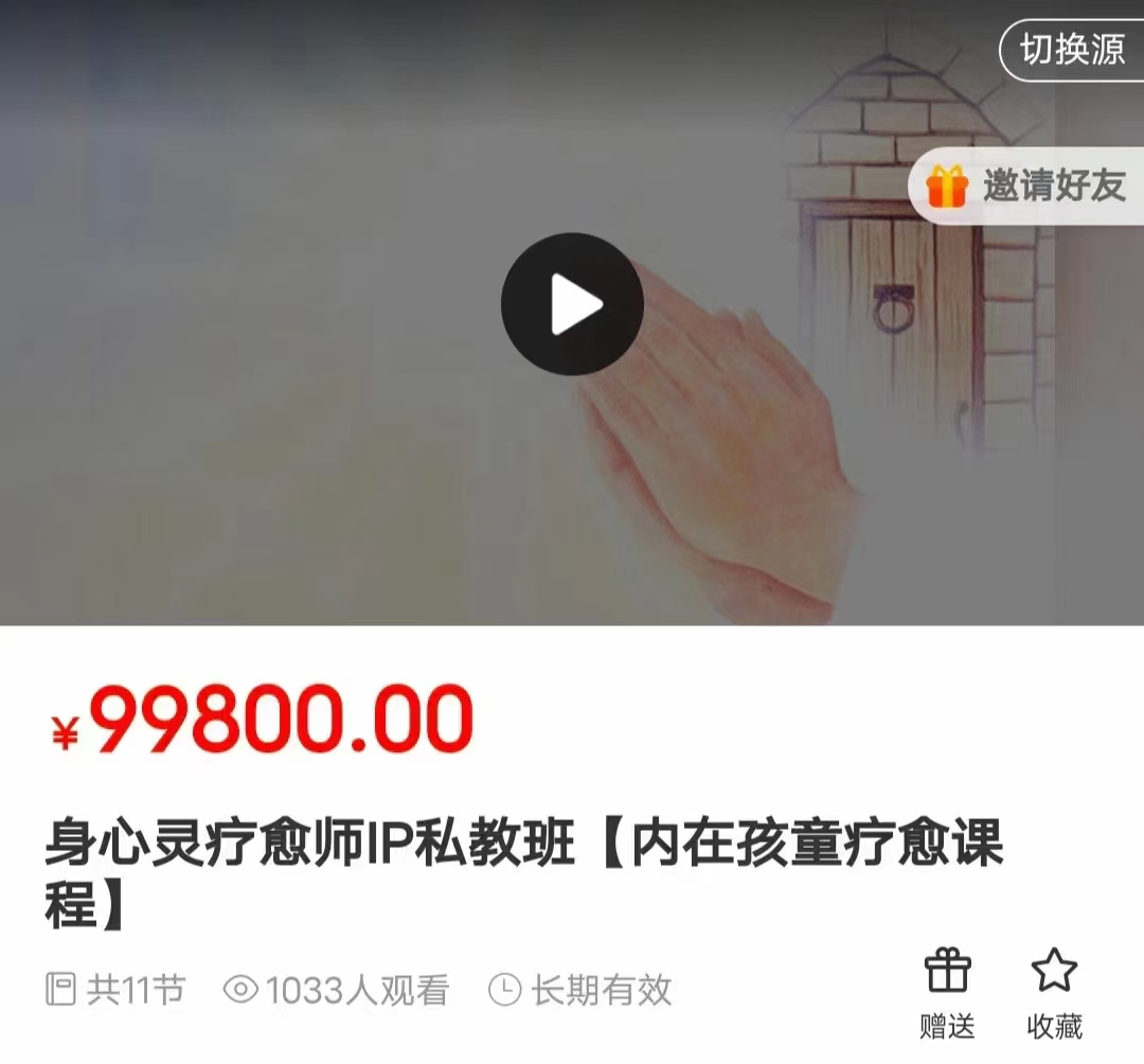 身心灵疗愈师IP私教班【内在孩童疗愈课程］