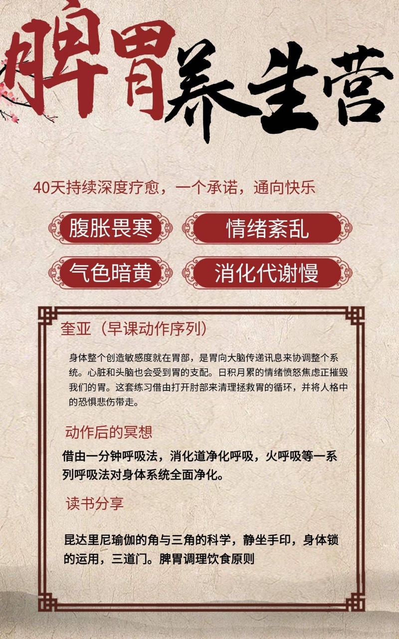 【养生课程】2025年深度养生营—脾胃